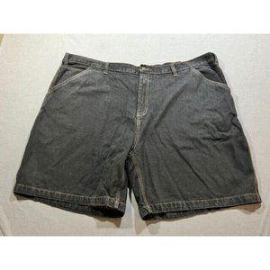 Faded Glory Carpenter Shorts Mens 50 Black Denim Pocketed Belted Button Men NWOT
